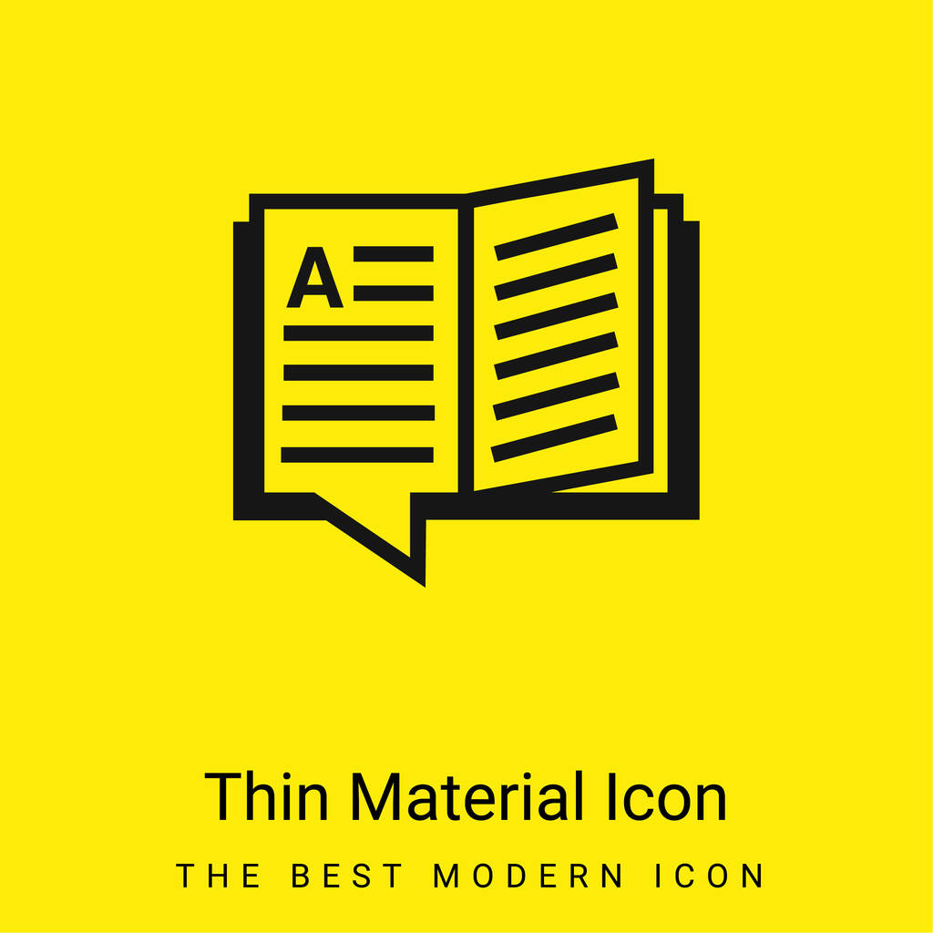 Rezervujte minimální jasně žlutou ikonu materiálu - Vektor, obrázek