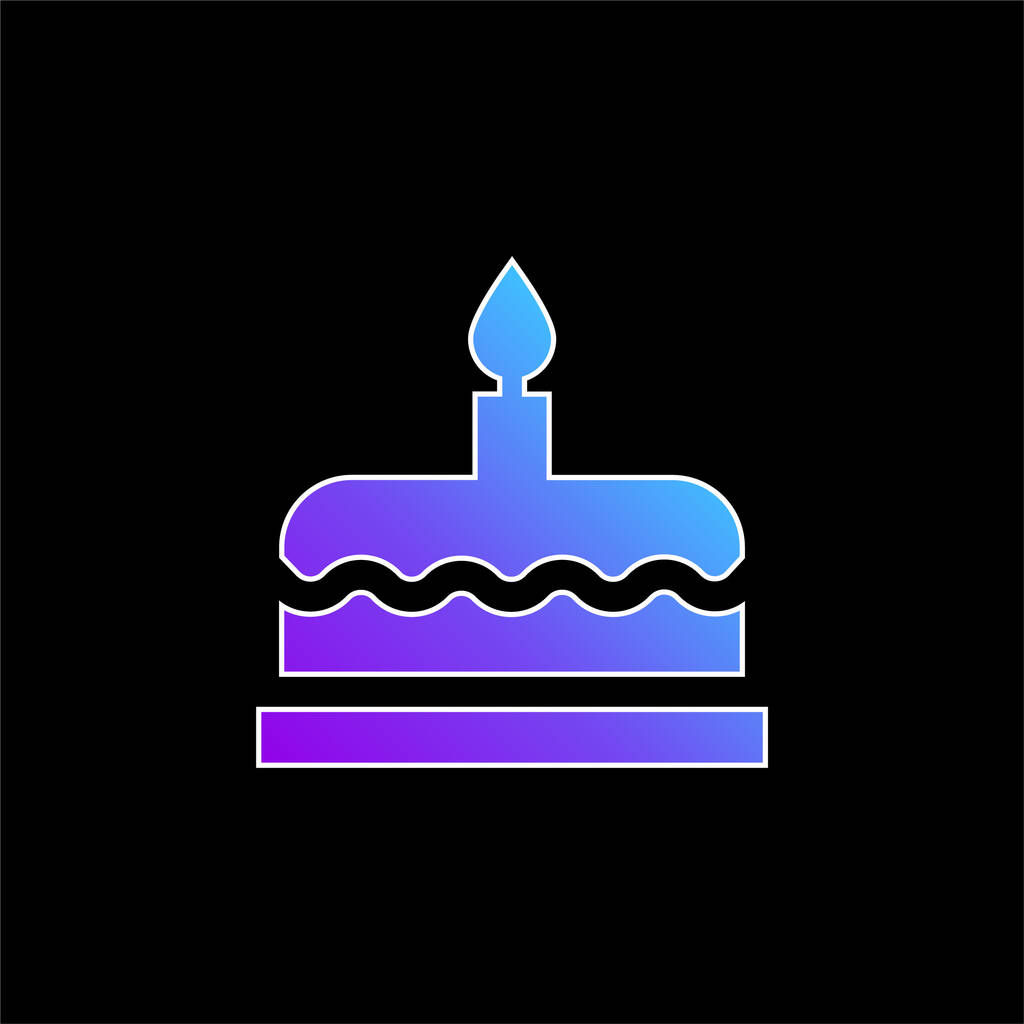 icona vettoriale gradiente blu torta di compleanno - Vettoriali, immagini