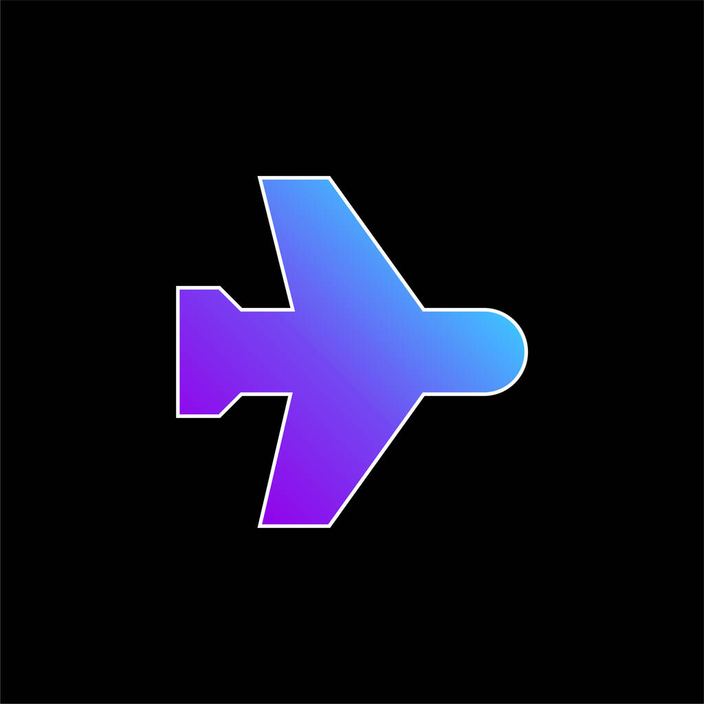 Vliegtuigmodus blauw gradiënt vector pictogram - Vector, afbeelding