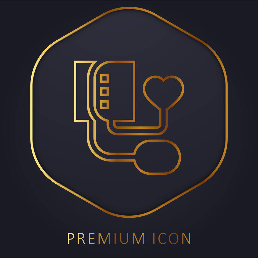 Ciśnienie krwi Złota linia logo lub ikona premium - Wektor, obraz