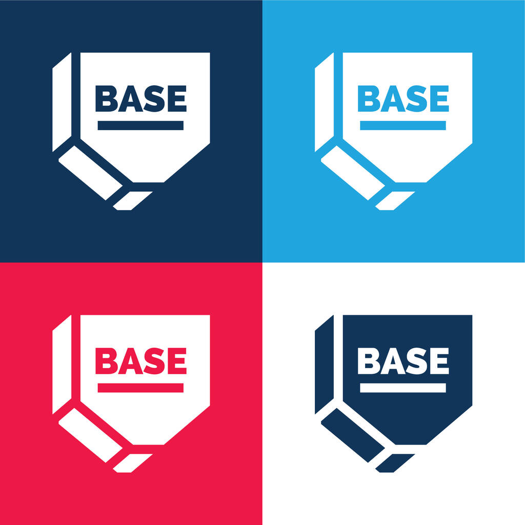 Base blu e rosso set icona minimale a quattro colori - Vettoriali, immagini