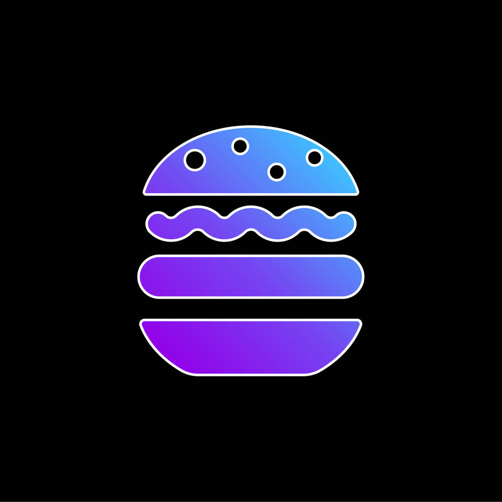 Grand hamburger bleu gradient vecteur icône - Vecteur, image