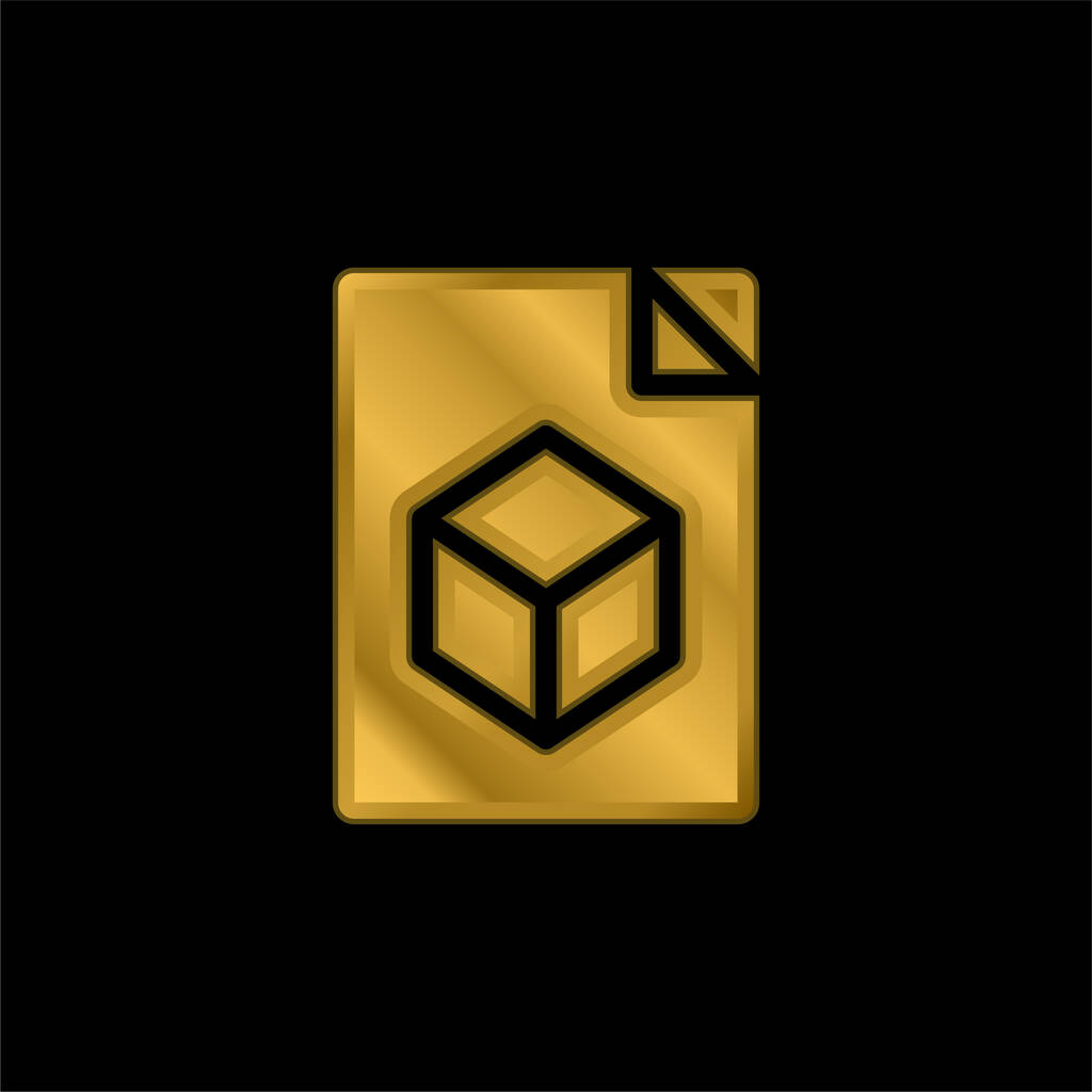 3D-Datei vergoldet metallisches Symbol oder Logo-Vektor - Vektor, Bild