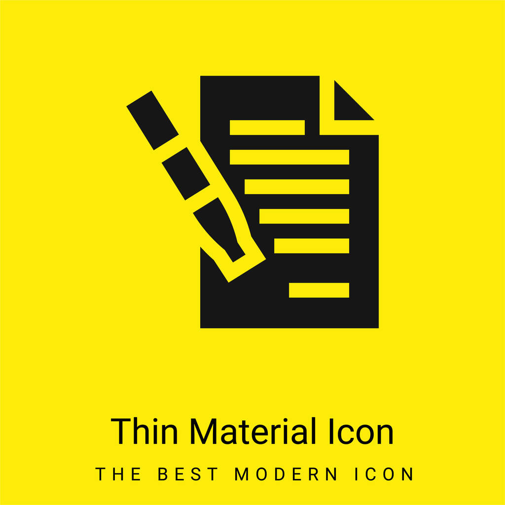 Accord minimal jaune vif icône matérielle - Vecteur, image