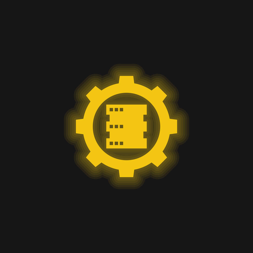 Big Data amarillo brillante icono de neón - Vector, imagen