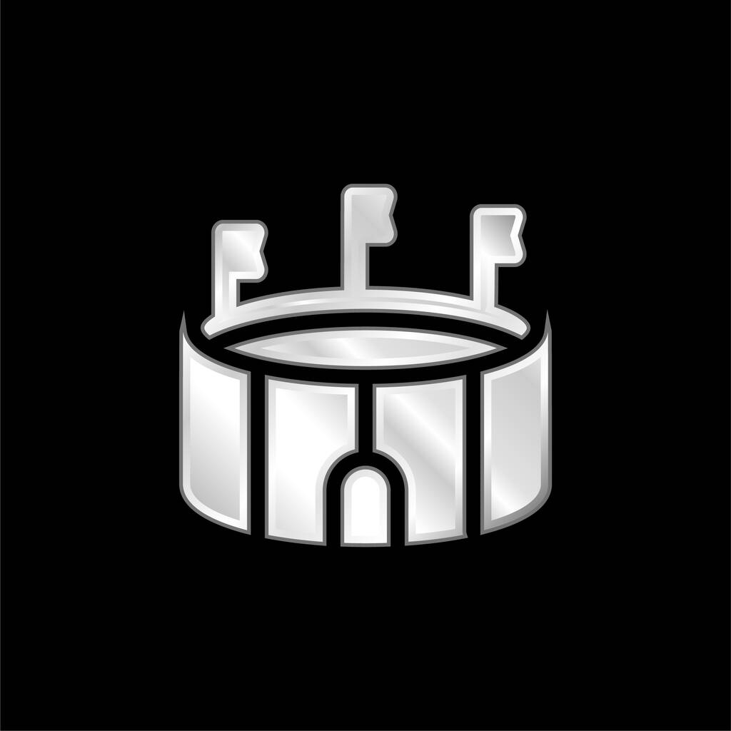 Aréna postříbřená kovová ikona - Vektor, obrázek