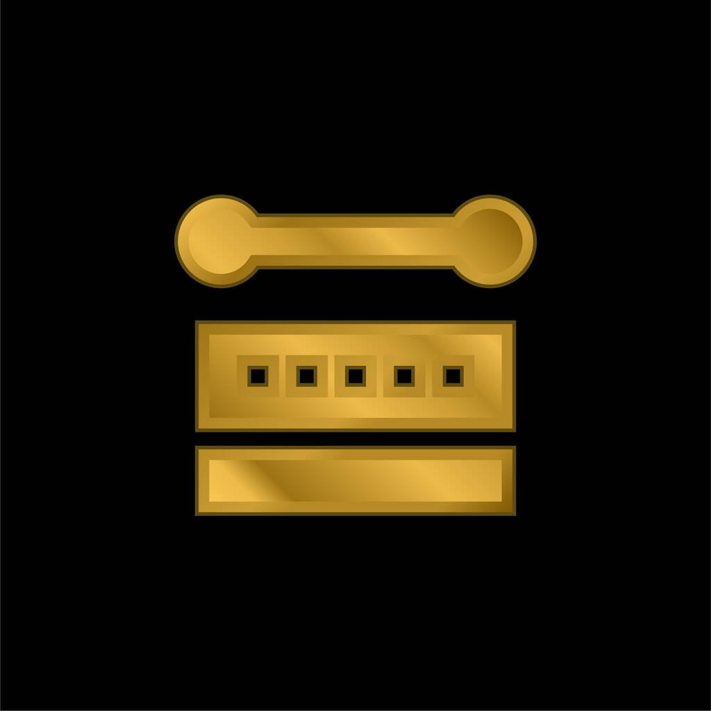 Bodhr n banhado a ouro ícone metálico ou vetor logotipo - Vetor, Imagem