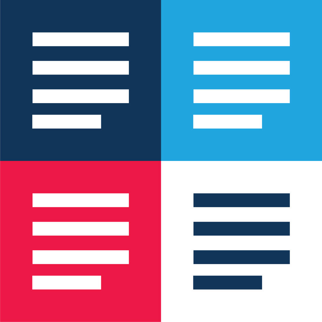 Allinea blu e rosso set di icone minime a quattro colori - Vettoriali, immagini