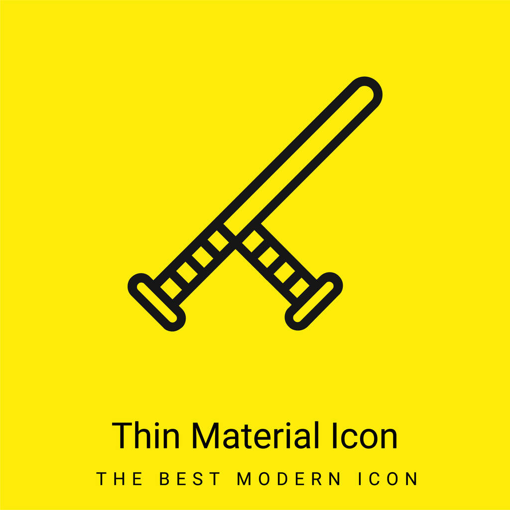Baton mínimo icono de material amarillo brillante - Vector, imagen