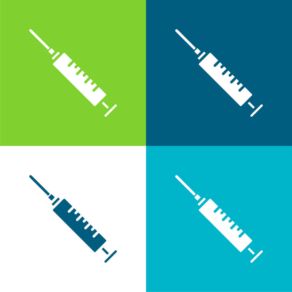 Anesthesia Flat four color minimal icon set - Vector, Image