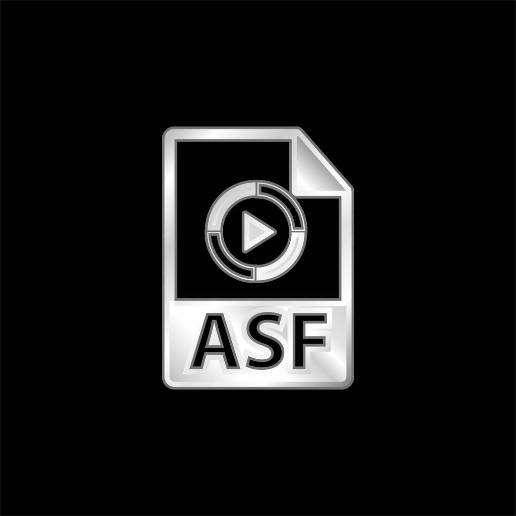 ASF Dosya Biçimi Değişken gümüş kaplama metalik simge - Vektör, Görsel