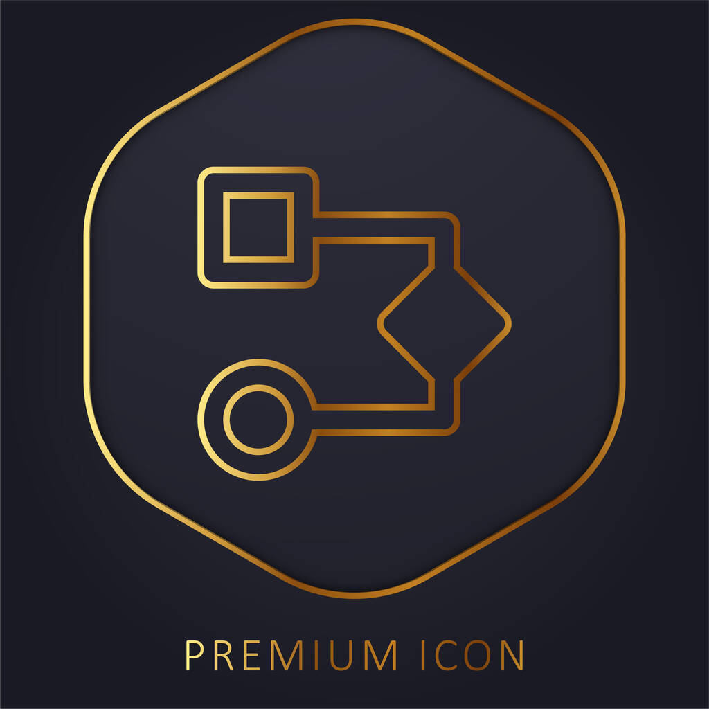 Algorithm golden line premium logo or icon - Vector, Image