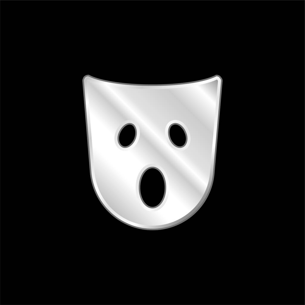 Úžas Maska stříbrné pokovené kovové ikony - Vektor, obrázek