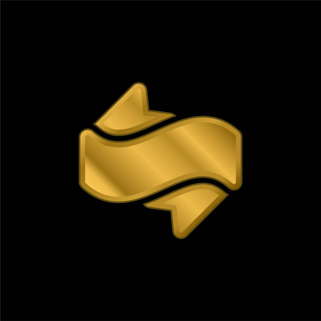 Bannerin kullattu metallinen kuvake tai logo vektori - Vektori, kuva