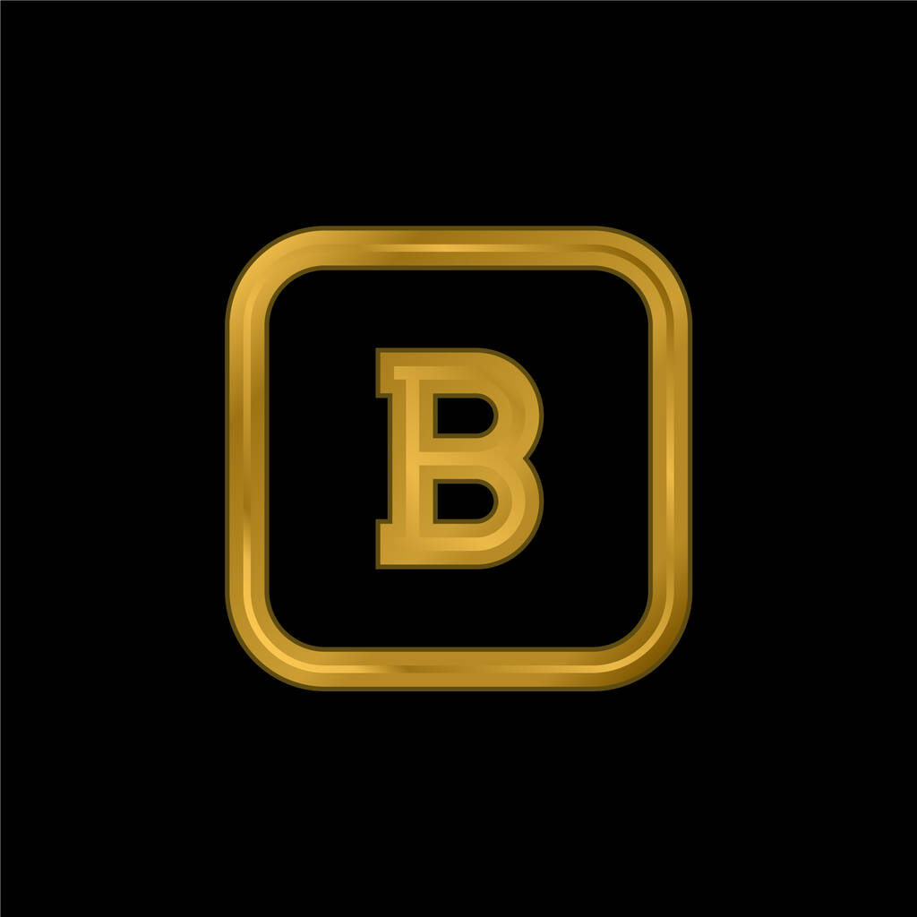 Botão negrito banhado a ouro ícone metálico ou vetor logotipo - Vetor, Imagem