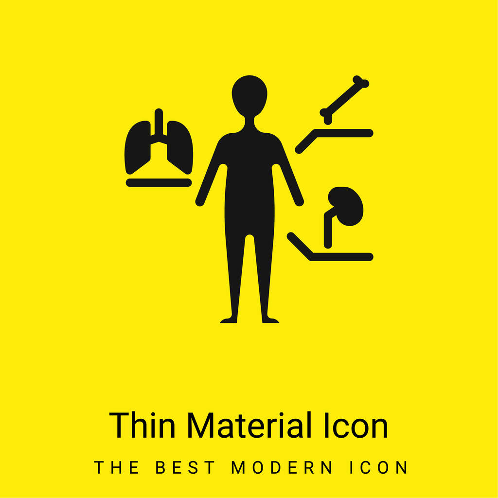 Anatomie minimaal helder geel materiaal icoon - Vector, afbeelding