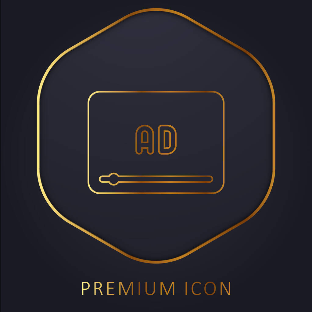 Hirdetési arany vonal prémium logó vagy ikon - Vektor, kép