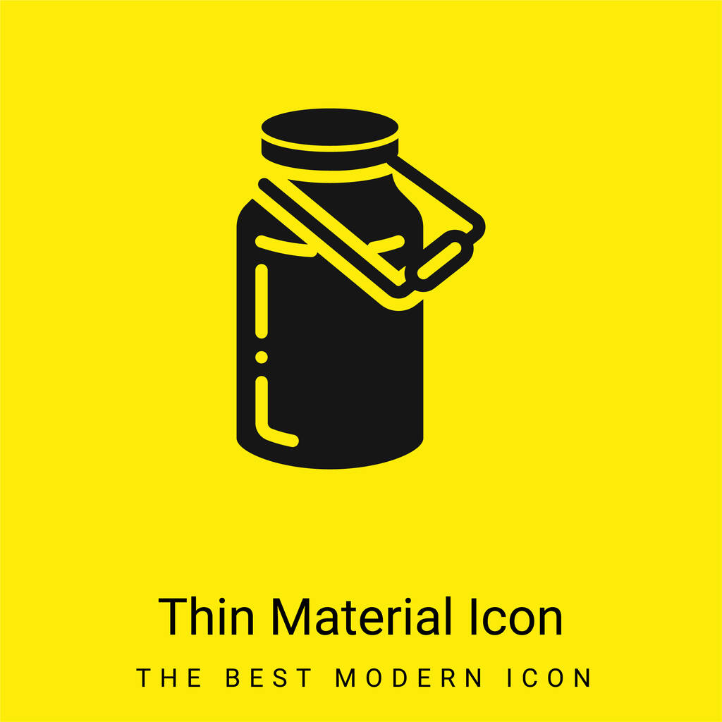 Botella mínimo icono de material amarillo brillante - Vector, imagen