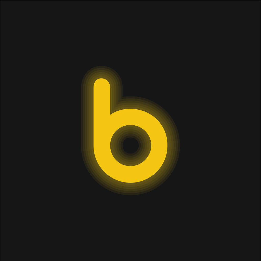 Bebo Logo geel gloeiend neon icoon - Vector, afbeelding