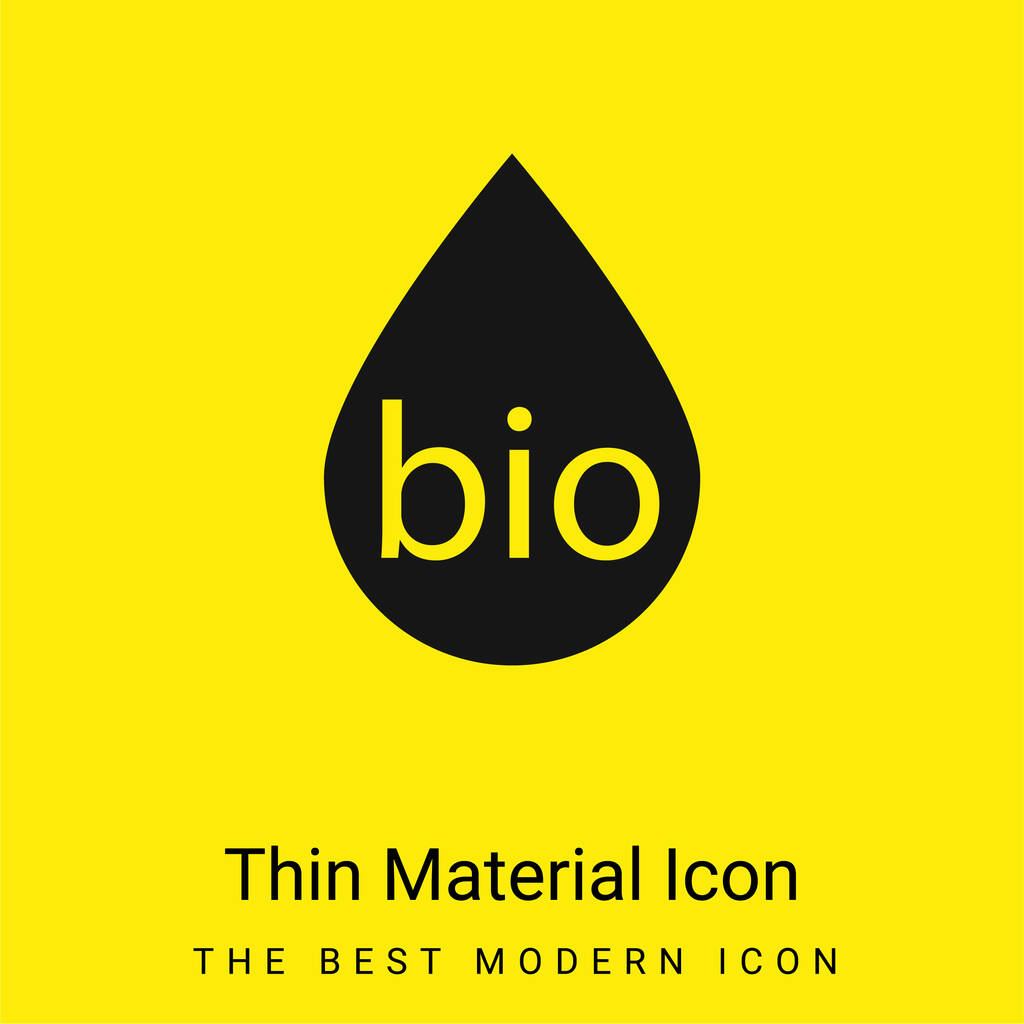 Bio combustible mínimo icono de material amarillo brillante - Vector, Imagen