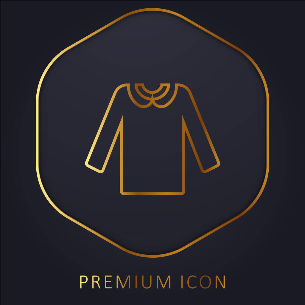 Blusa linha dourada logotipo premium ou ícone - Vetor, Imagem