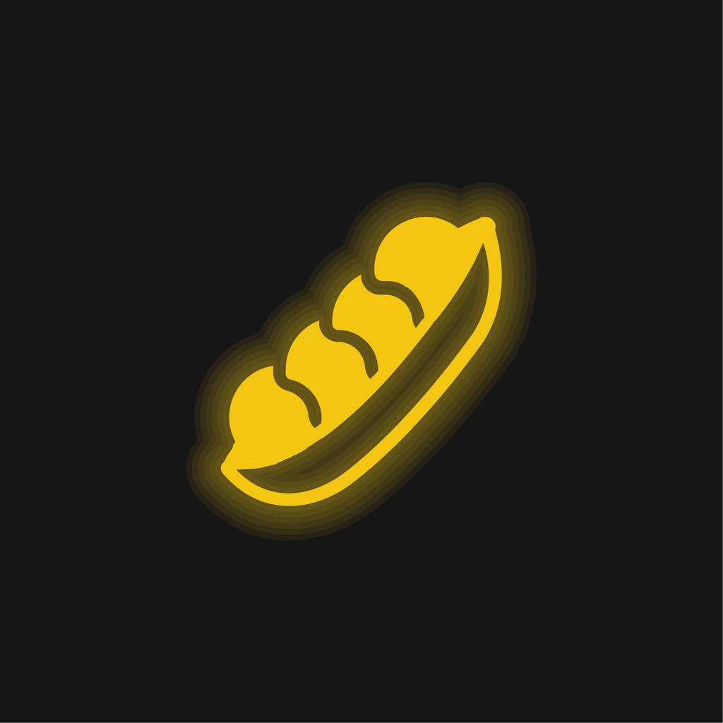 Fagioli giallo incandescente icona al neon - Vettoriali, immagini