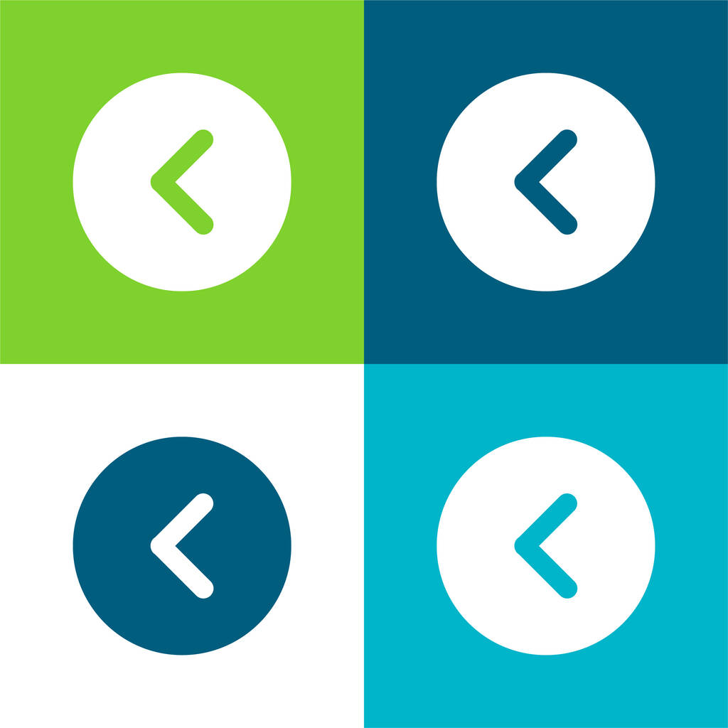 Indietro Set icona minimale a quattro colori piatto - Vettoriali, immagini
