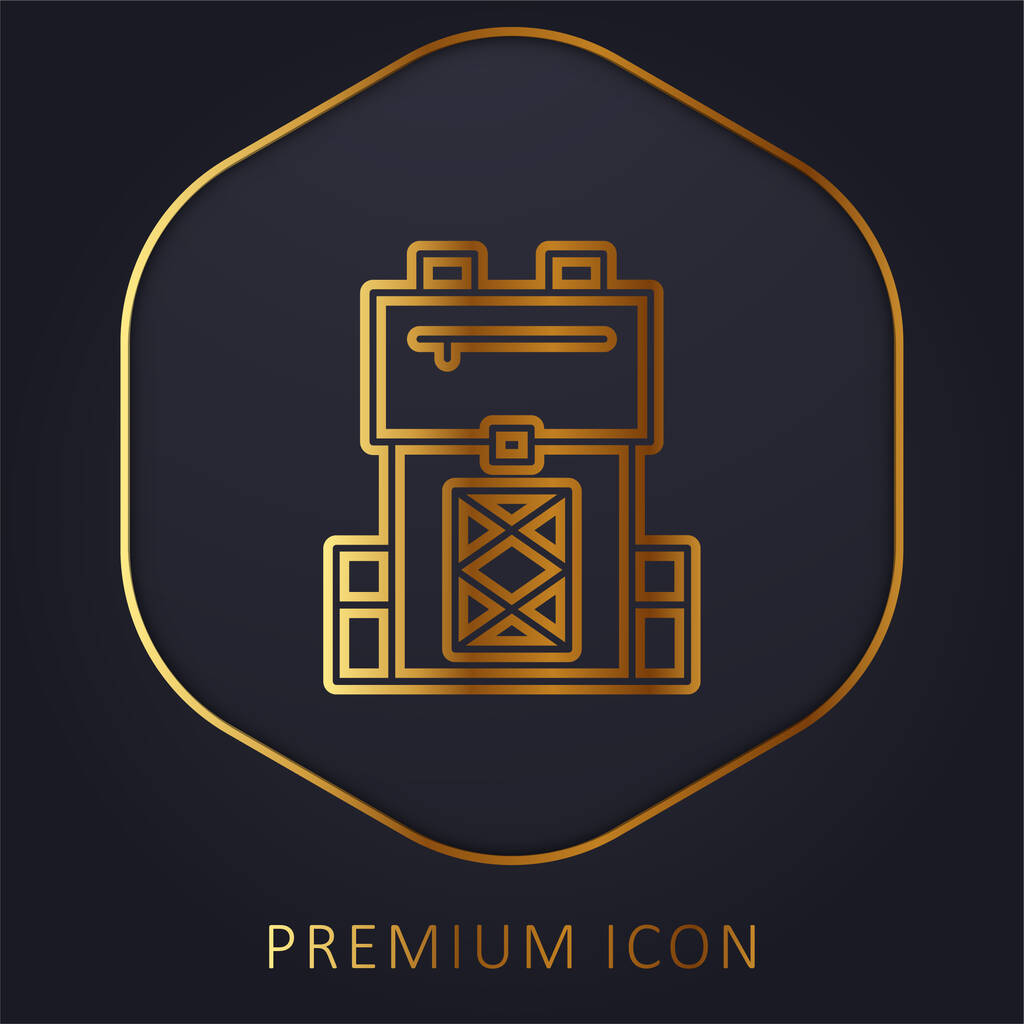 Rucksack goldene Linie Premium-Logo oder Symbol - Vektor, Bild