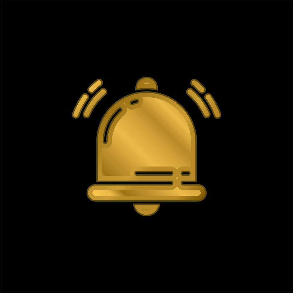 Pozłacany dzwonek metaliczny wektor ikony lub logo - Wektor, obraz