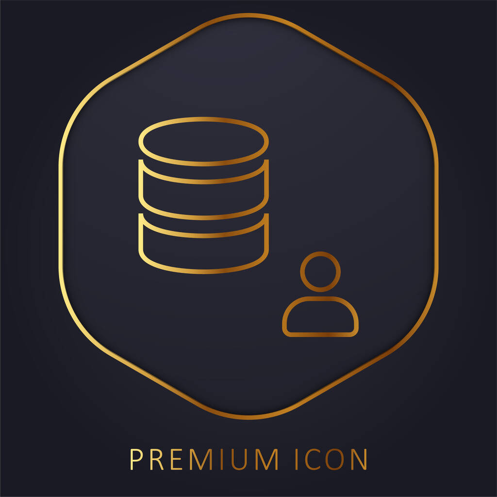 Admin línea de oro logotipo premium o icono - Vector, Imagen