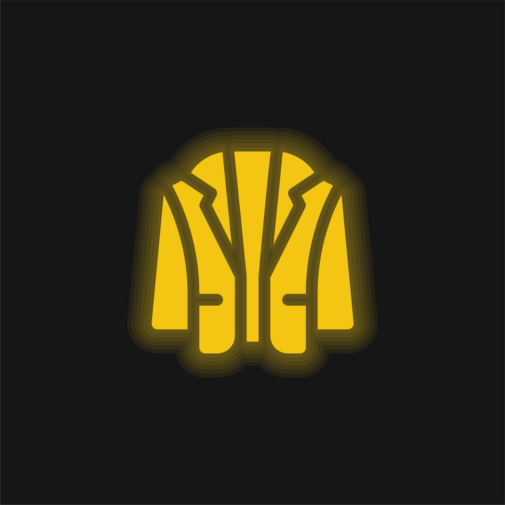 Blazer żółty świecący neon ikona - Wektor, obraz