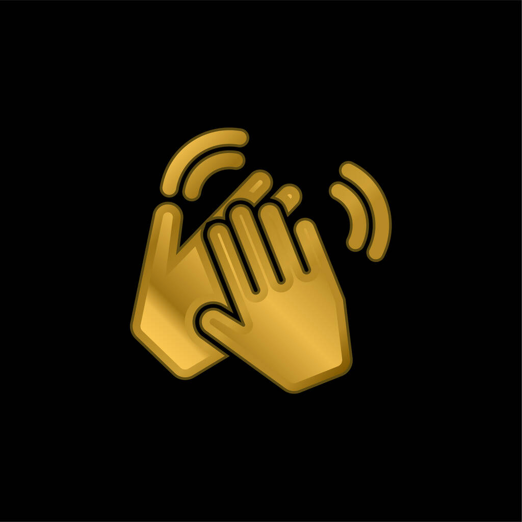Oklaski złoty metaliczny wektor ikony lub logo - Wektor, obraz