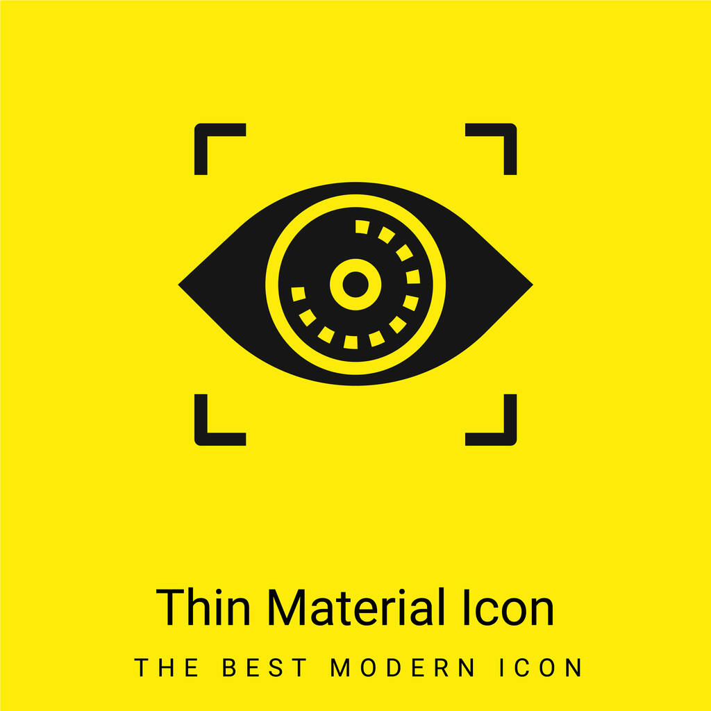 Reconocimiento biométrico mínimo icono de material amarillo brillante - Vector, imagen