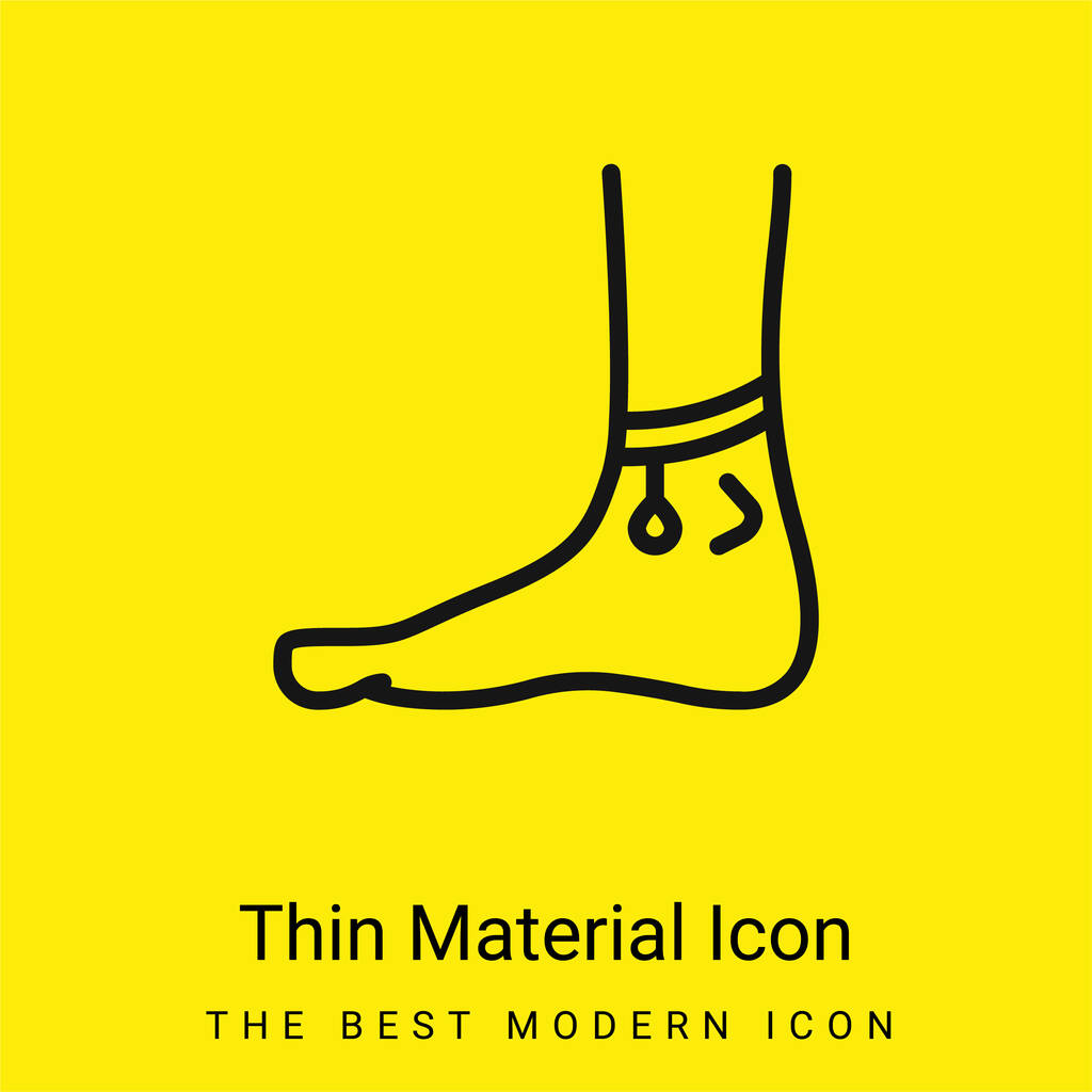 Tobillo mínimo icono de material amarillo brillante - Vector, Imagen