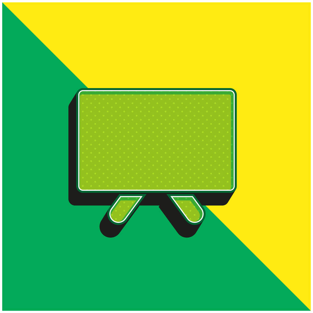 Tableau noir blanc Logo vectoriel 3D moderne vert et jaune - Vecteur, image