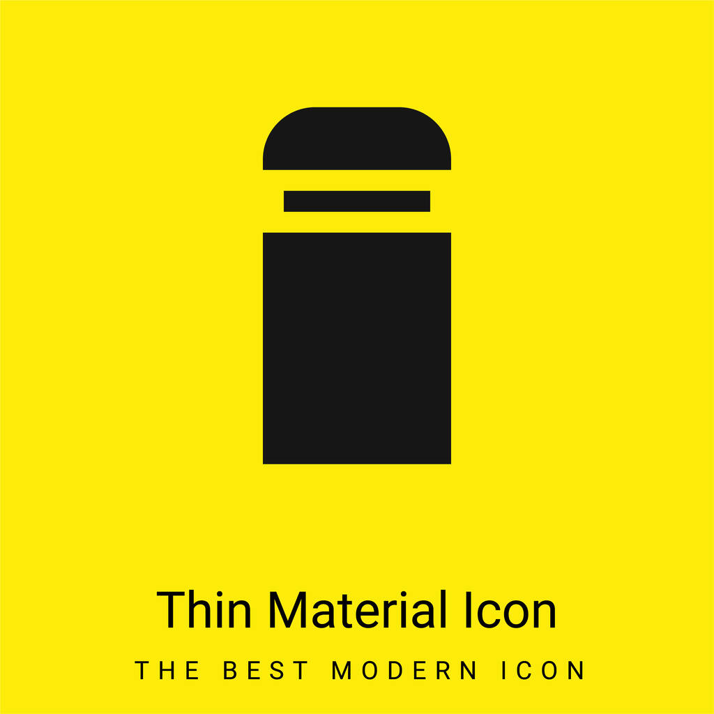 Bollard minimal bright yellow material icon - Vector, Image