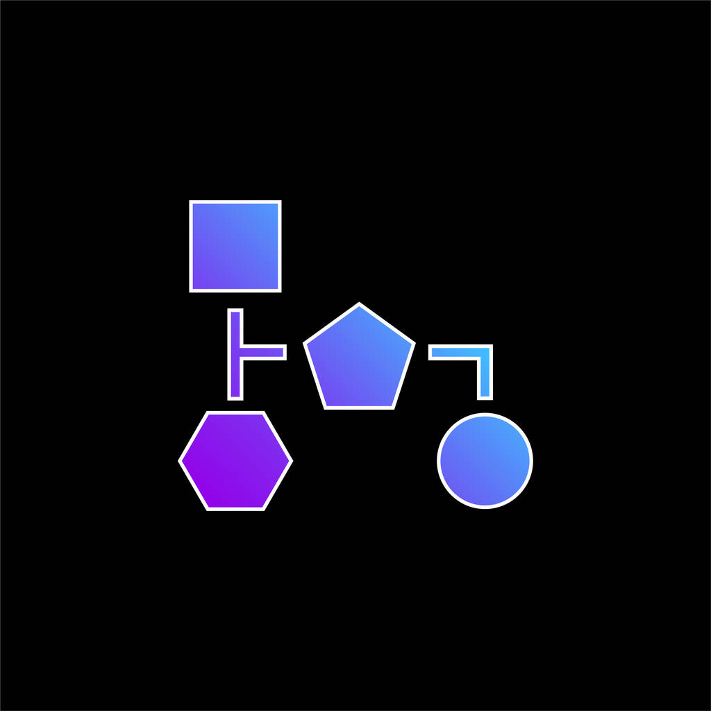 Blokové schéma černých geometrických tvarů modrá ikona přechodu - Vektor, obrázek