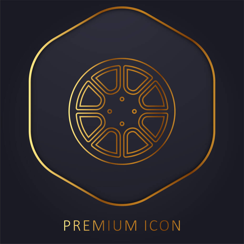 Legering Wiel gouden lijn premium logo of pictogram - Vector, afbeelding