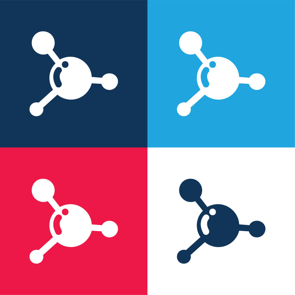 Blood Cell blue and red four color minimal icon set - Vector, Image