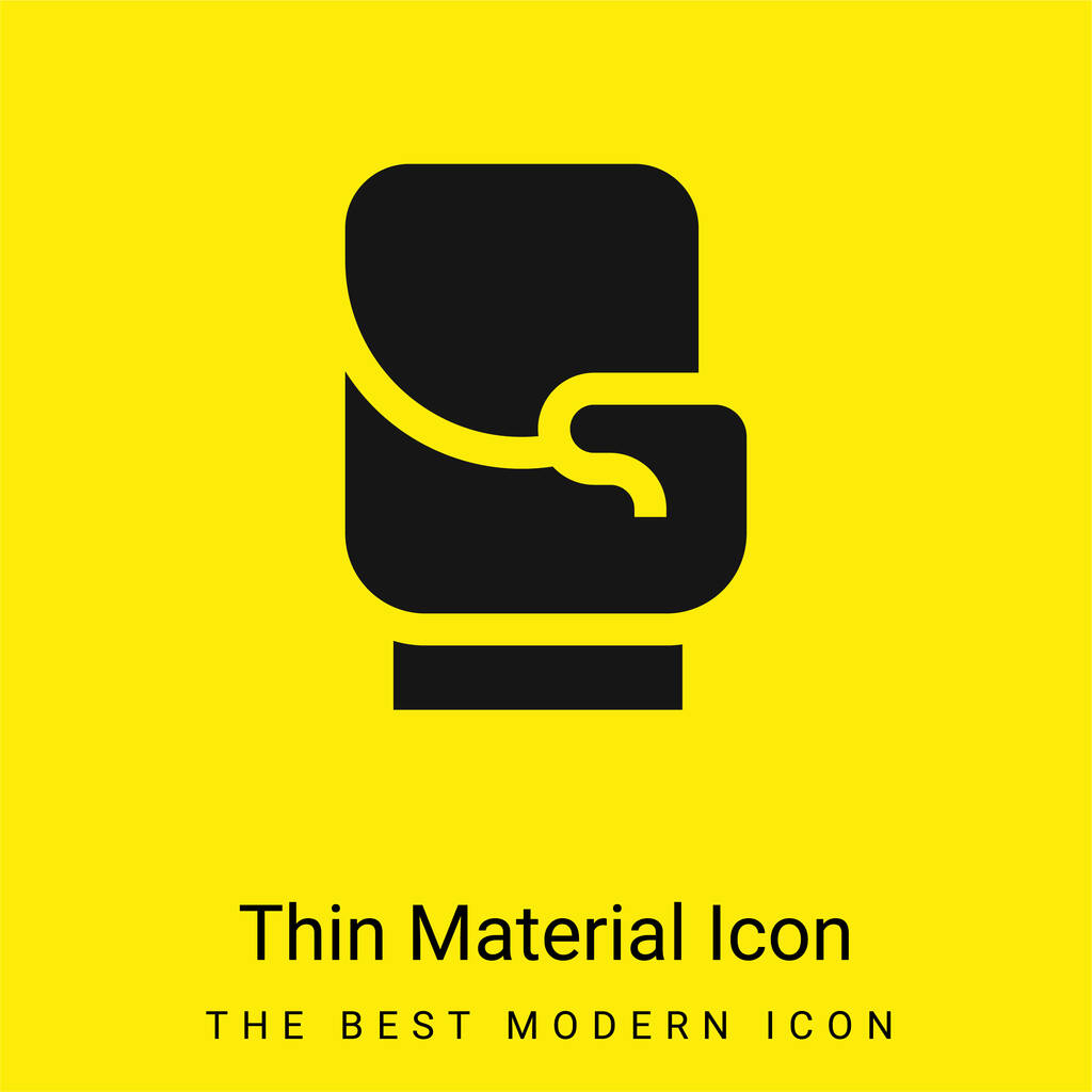 Boxing Gloves minimal bright yellow material icon - Vector, Image