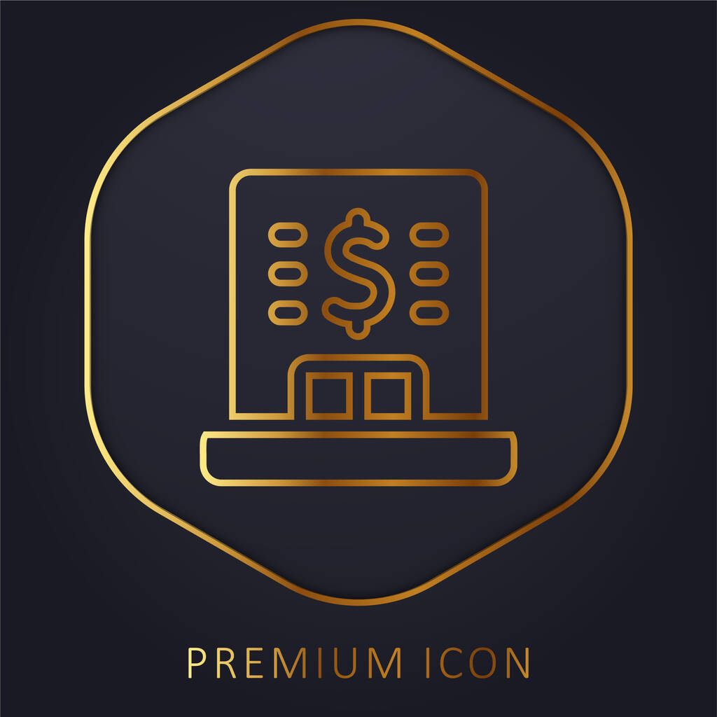 Ligne d'or bancaire logo premium ou icône - Vecteur, image