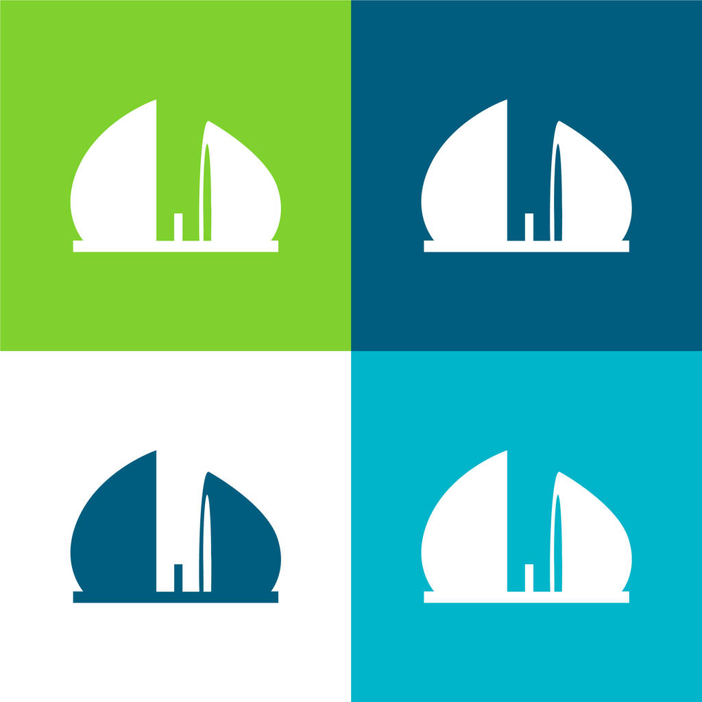 Al Shaheed Monumento do Iraque Plano de quatro cores conjunto de ícones mínimos - Vetor, Imagem