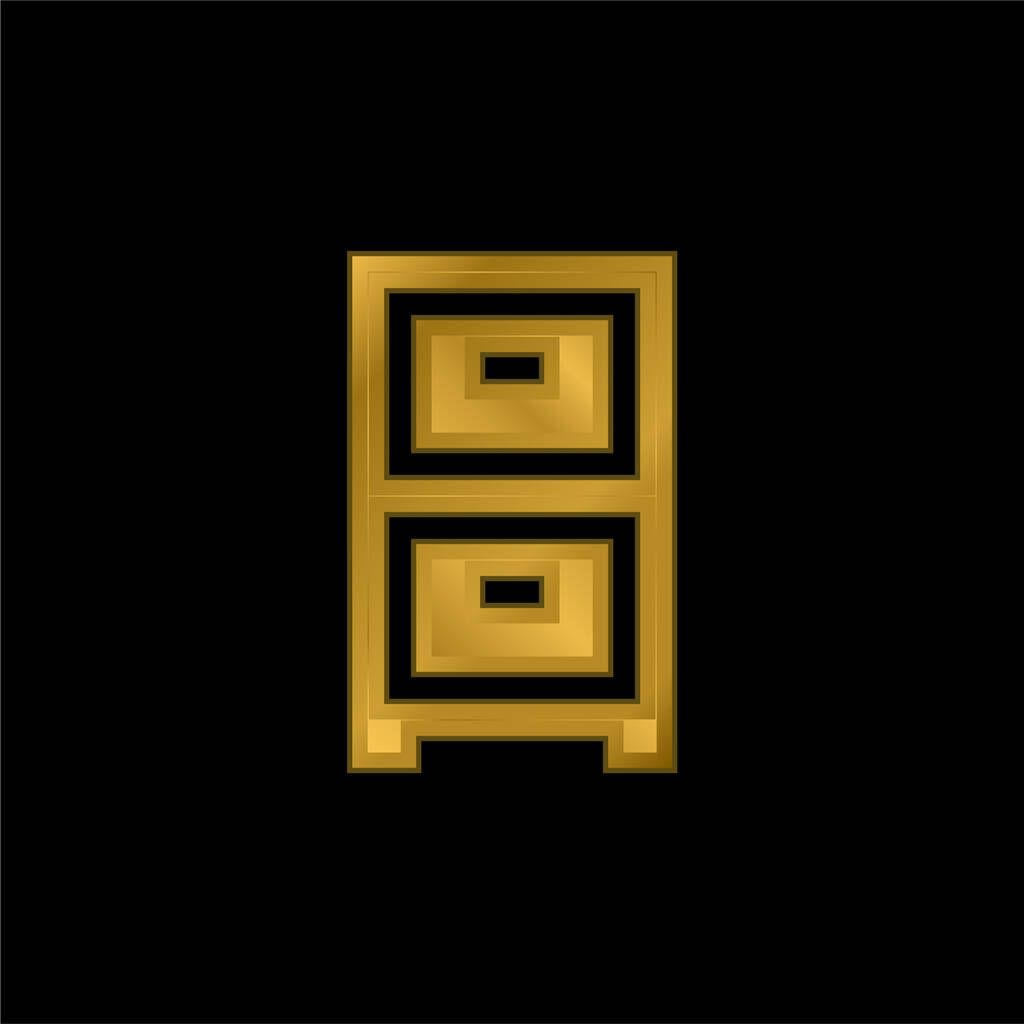 Archiwum złocone metaliczna ikona lub wektor logo - Wektor, obraz