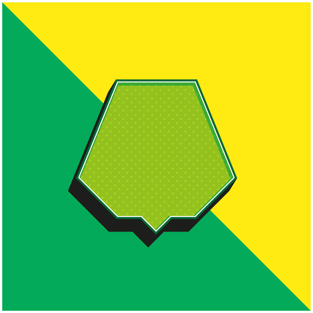 Logo d'icône vectorielle 3d moderne noir Nonagon vert et jaune - Vecteur, image