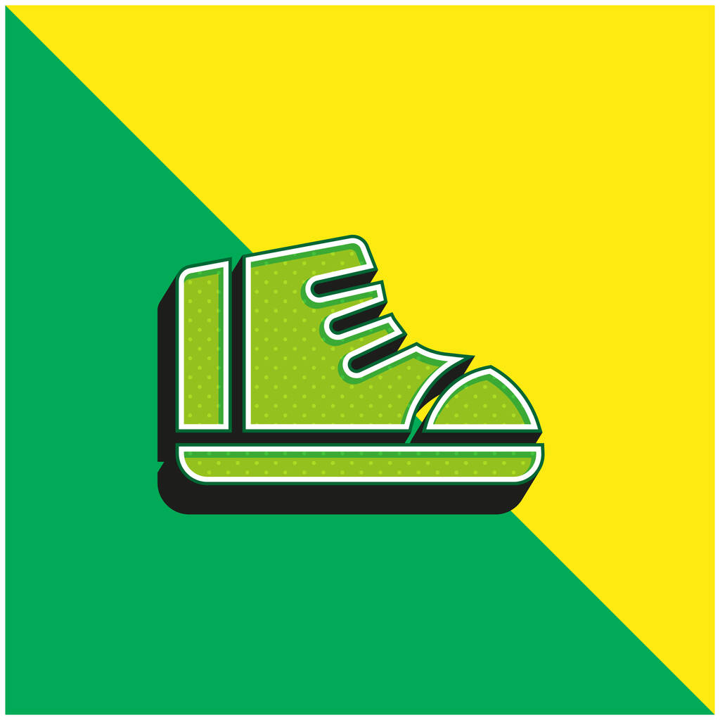 Boty Zelené a žluté moderní 3D vektorové logo - Vektor, obrázek