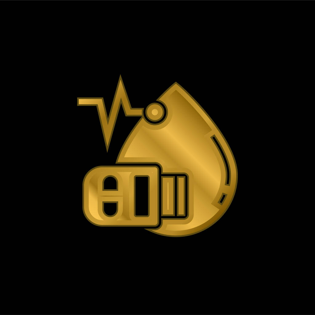 Bluttest vergoldet metallisches Symbol oder Logo-Vektor - Vektor, Bild