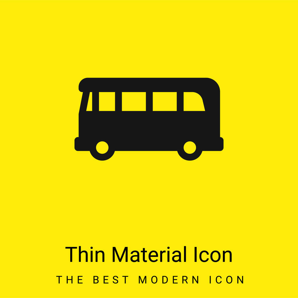 Airport Bus minimaalinen kirkkaan keltainen materiaali kuvake - Vektori, kuva