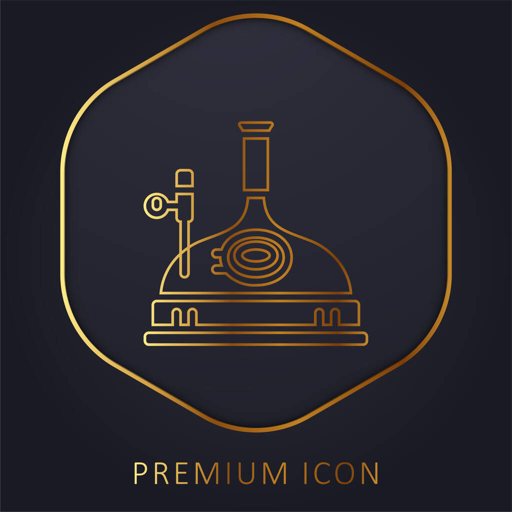Brewing golden line premium logo or icon - Vector, Image
