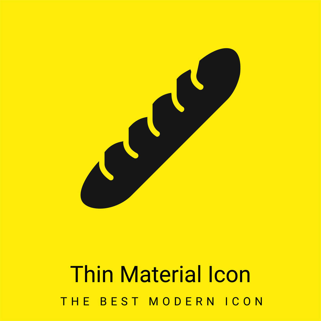 Baguette mínima amarelo brilhante ícone material - Vetor, Imagem