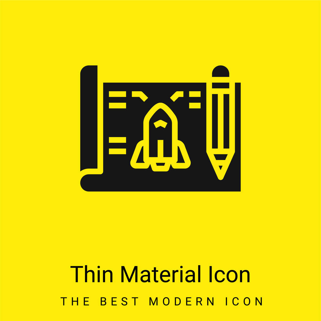 Blueprint minime icône matériau jaune vif - Vecteur, image